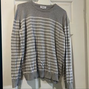 Grey and white striped sweater
